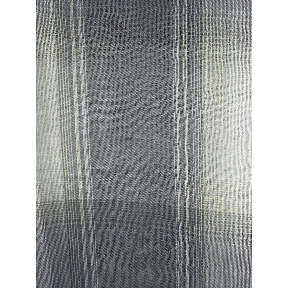 LOFT NWT Blue White Plaid Scarf Coastal Grandma Nautical Summer Lightweight Flaw - Picture 4 of 12